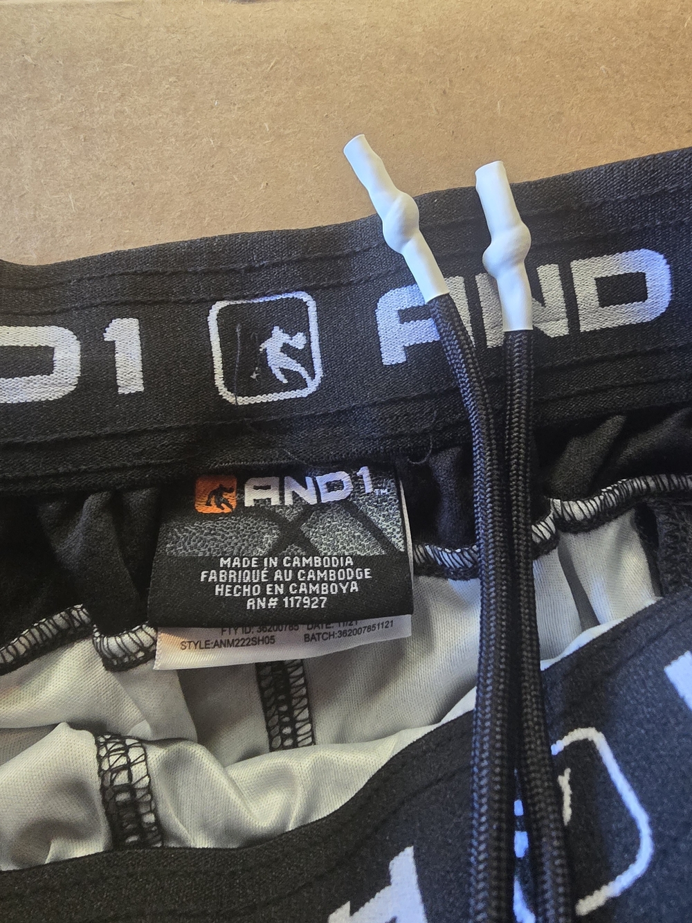 2 Pairs AND1 Black Athletic Shorts with Drawstring - Picture 8 of 10